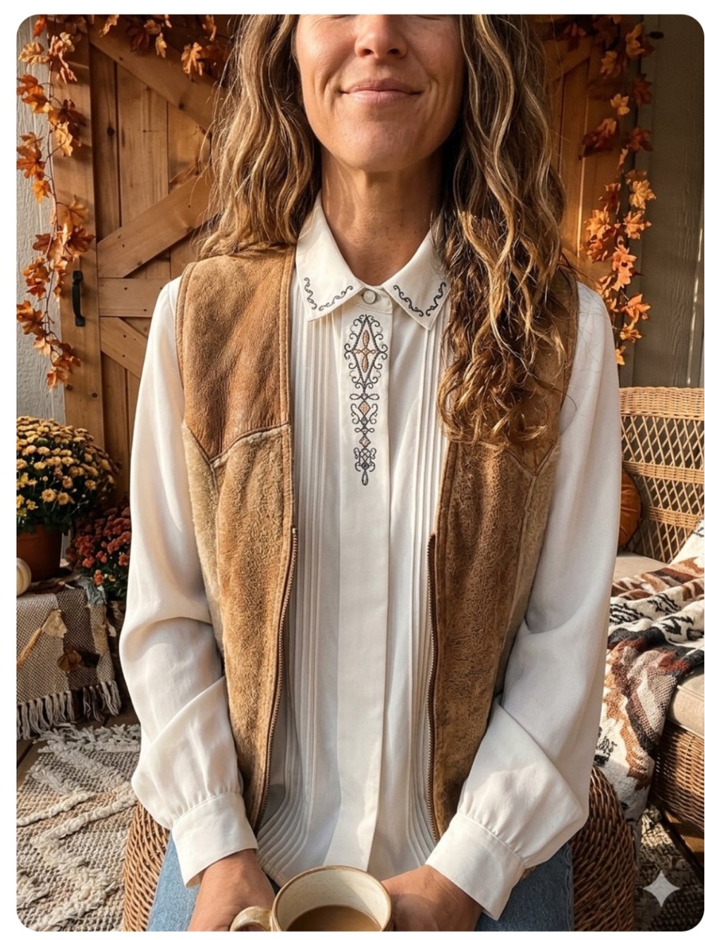 Vtg Tanjay White Embroidered Pleated
Blouse Sz 18 Coquette Grandma
Cottagecore